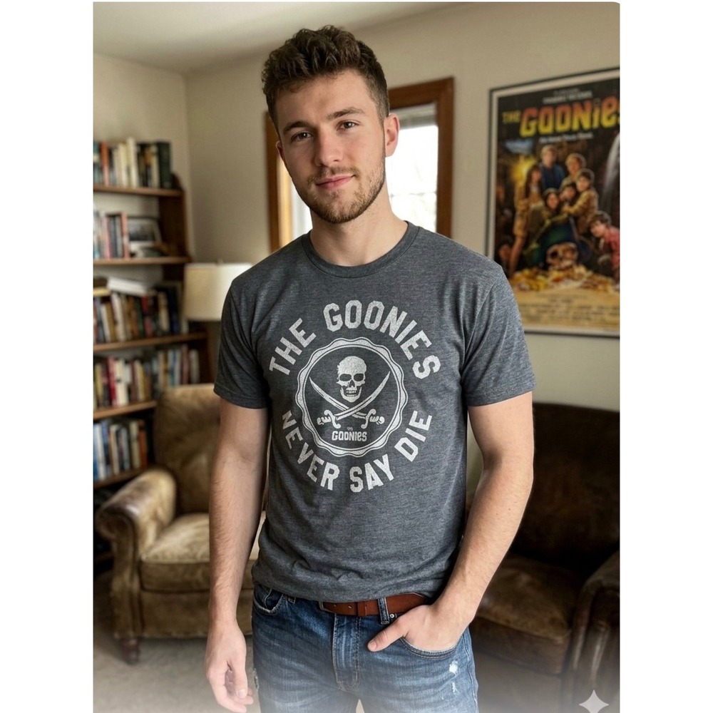 Ripple Junction The Goonies Never Say Die Graphic T-Shirt Gray Mens Large